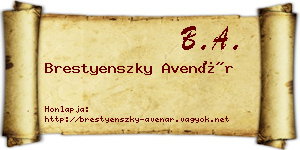 Brestyenszky Avenár névjegykártya